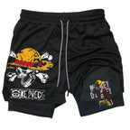 Unisex Luffy Anime 2-in-1 Sportswear Shorts