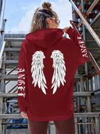 Beautiful Angel Wings Printed Hoodies Women Warm Comfortable Casual Hoodie Fashion Classic Hoody Loose Original Basic Clothes - cankarfashion