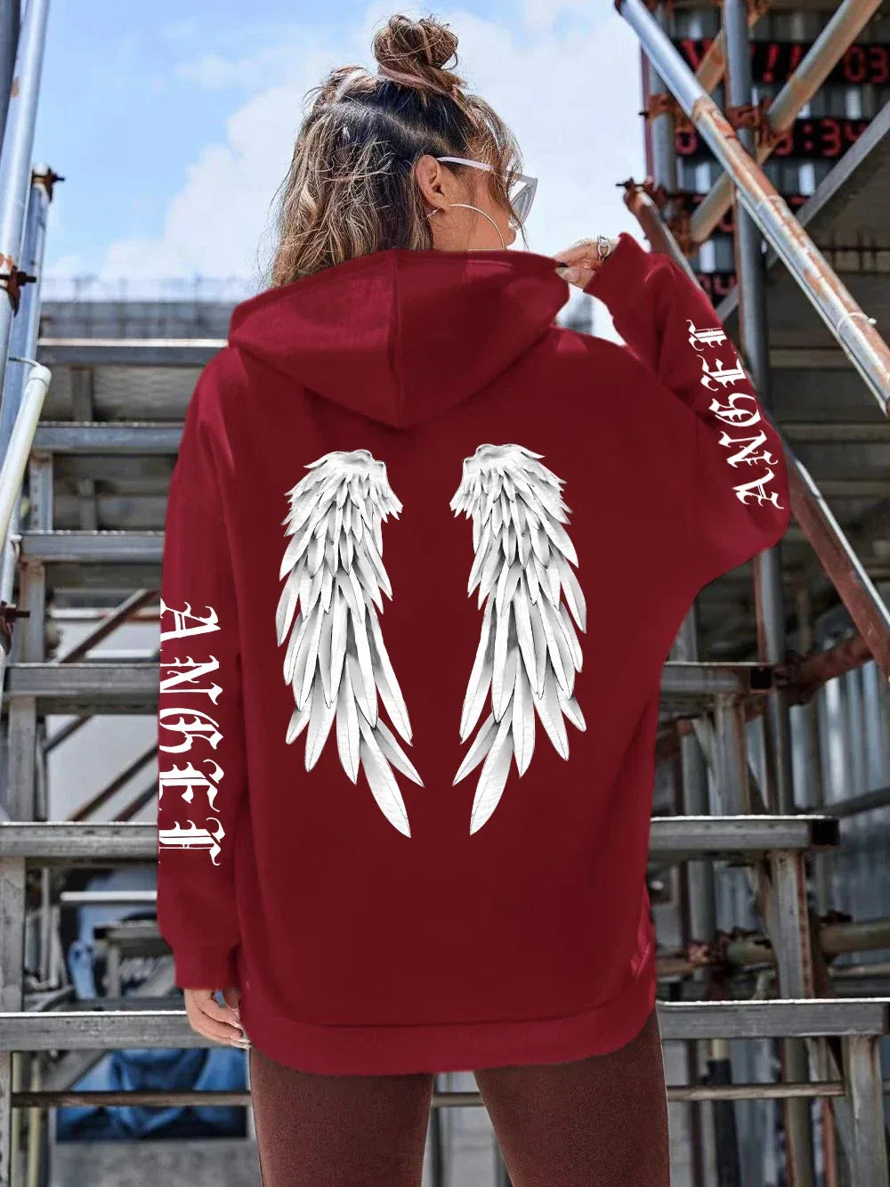 Beautiful Angel Wings Printed Hoodies Women Warm Comfortable Casual Hoodie Fashion Classic Hoody Loose Original Basic Clothes - cankarfashion