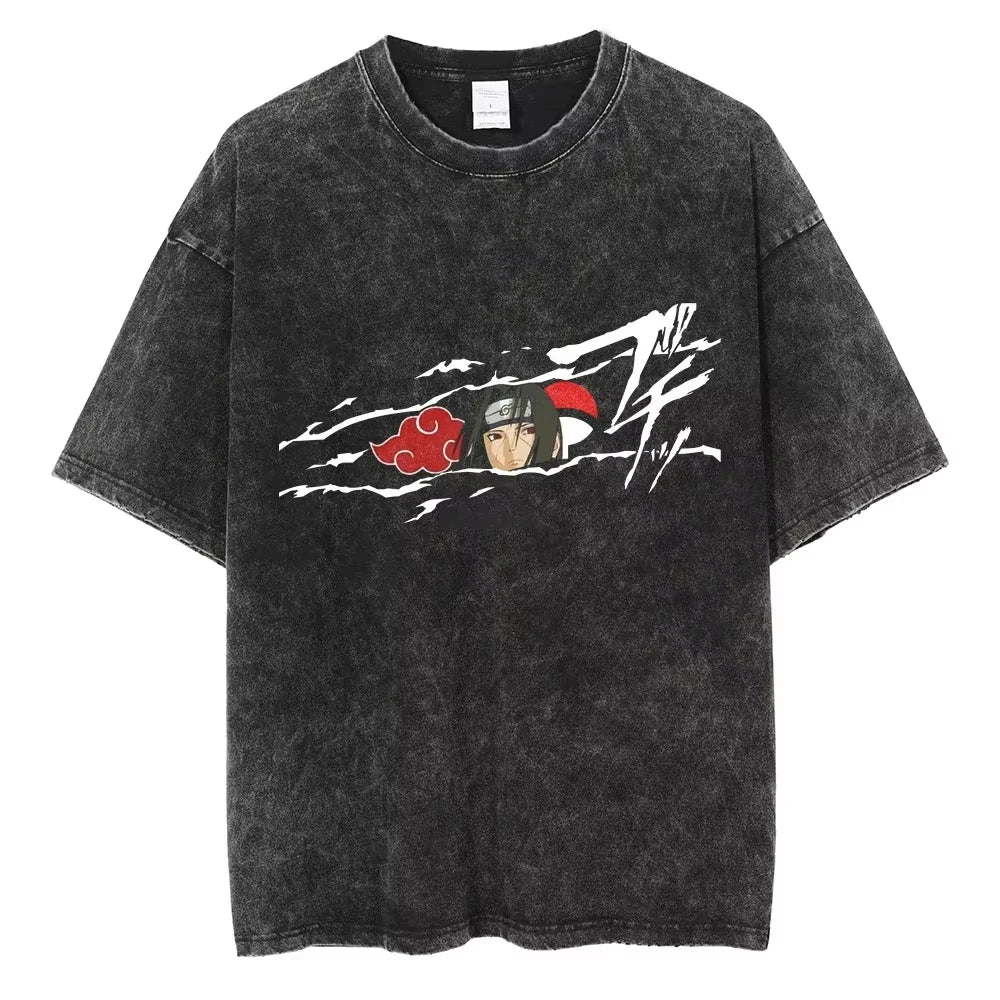 Hip Hop Vintage T-shirt for Men - Japanese Anime Style