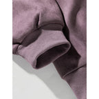 TFETTERS Brand Purple Sweatshirt Mans Suede O Neck Autumn Winter Baggy Men Sweatshirts Casual Long Sleeve 2025 New Male Tops - cankarfashion