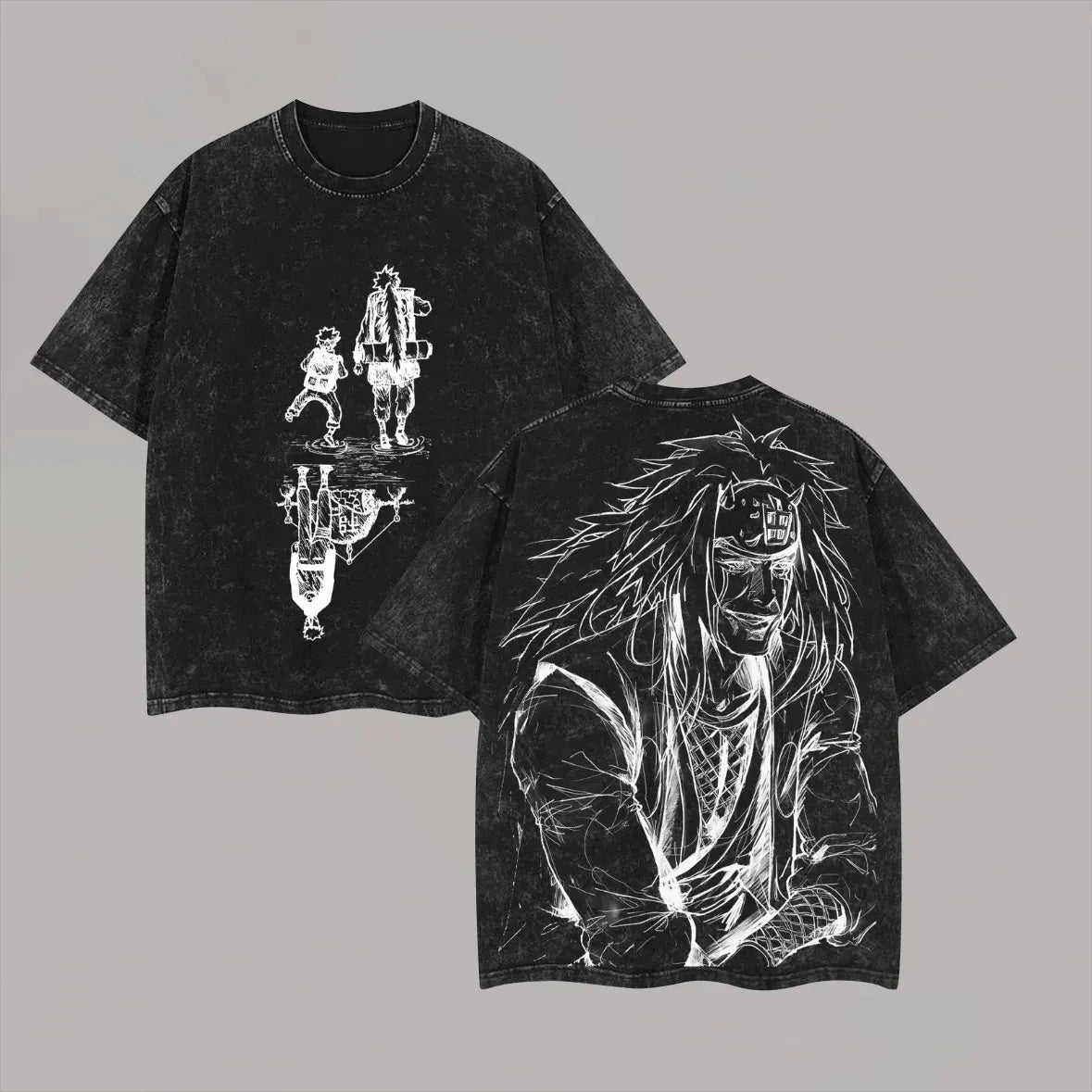 Jiraiya T Shirt - Vintage Acid Wash Anime Graphic