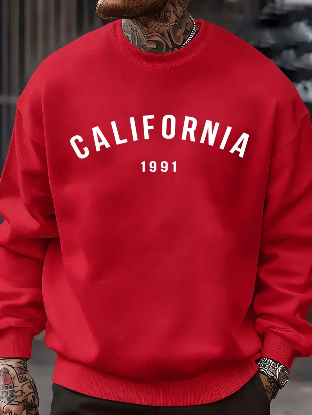 California Letter 1991 Design Man Sweatshirts Fashion Multicolor Pullover Fleece Casual Clothes Crewneck Sportswear Autumn Tops - cankarfashion