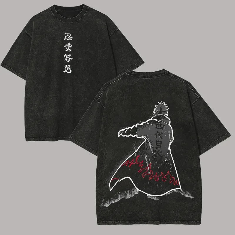Minato Namikaze Acid Wash T-Shirt - Naruto Hokage