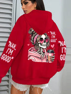Expensive Talks Back Funny Printing Womens Hoodie Loose Multicolor Pullovers Fleece Autumn Sportswear Casual Pocket Hoody - cankarfashion