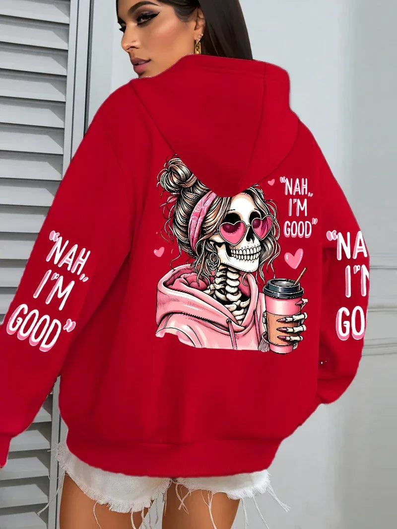 Expensive Talks Back Funny Printing Womens Hoodie Loose Multicolor Pullovers Fleece Autumn Sportswear Casual Pocket Hoody - cankarfashion