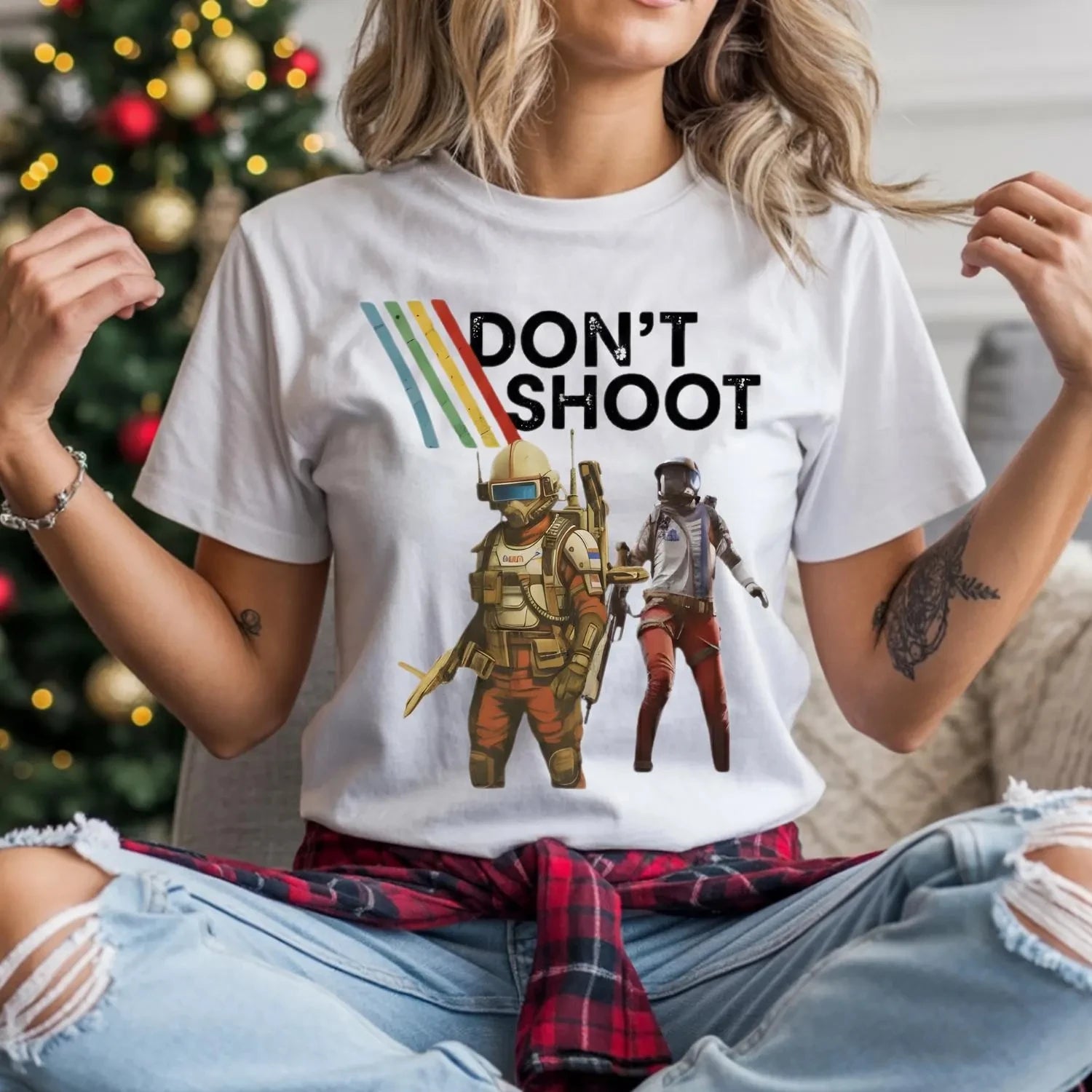 Don't Shoot! Retro Arcade Game T-Shirts