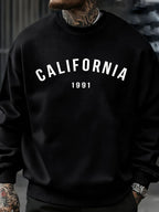 California Letter 1991 Design Man Sweatshirts Fashion Multicolor Pullover Fleece Casual Clothes Crewneck Sportswear Autumn Tops - cankarfashion