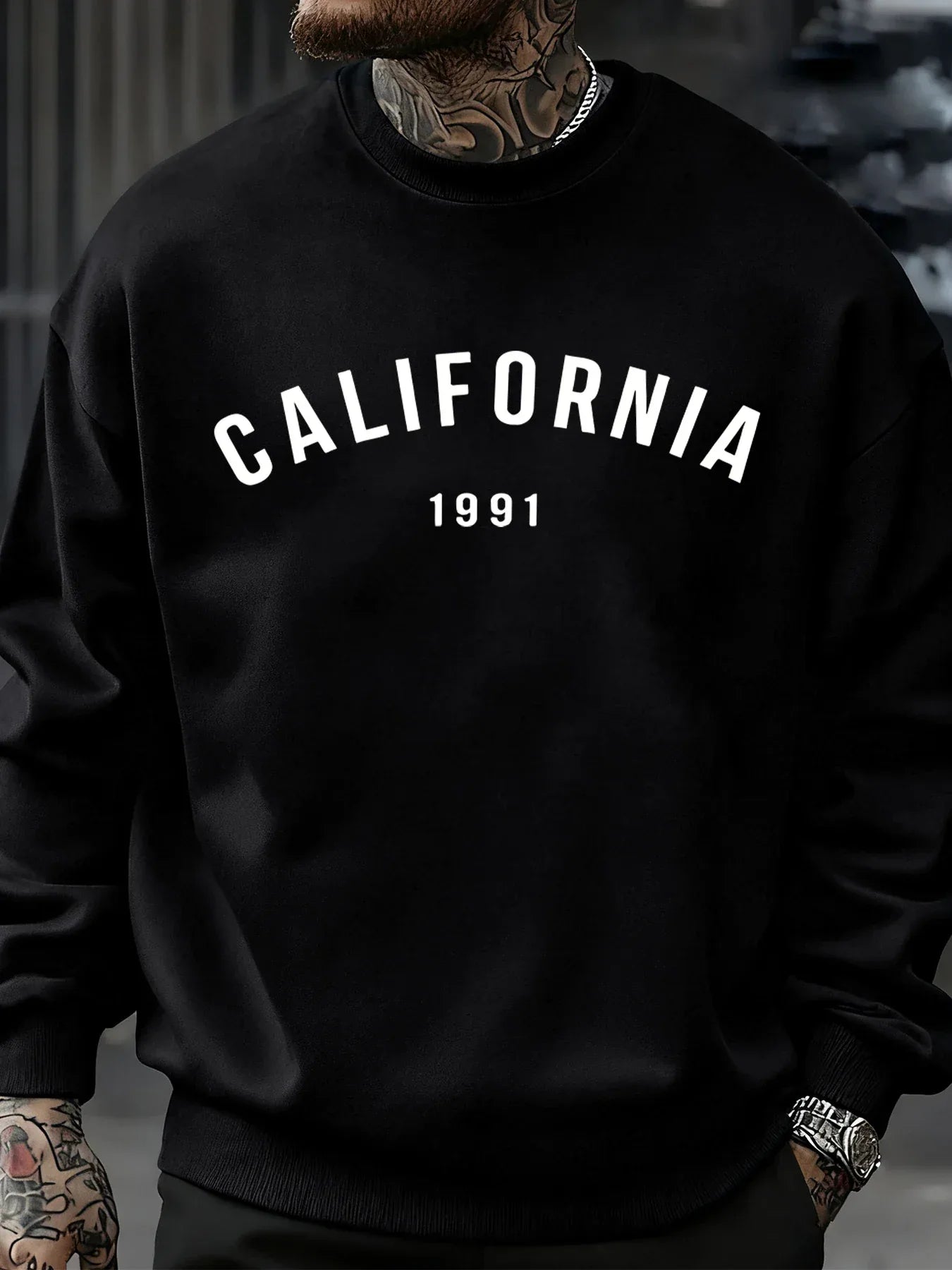 California Letter 1991 Design Man Sweatshirts Fashion Multicolor Pullover Fleece Casual Clothes Crewneck Sportswear Autumn Tops - cankarfashion