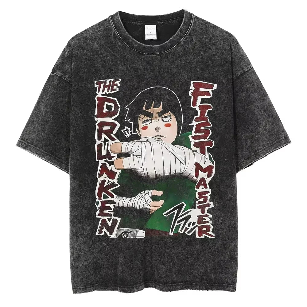 Hip Hop Vintage T-shirt for Men - Japanese Anime Style