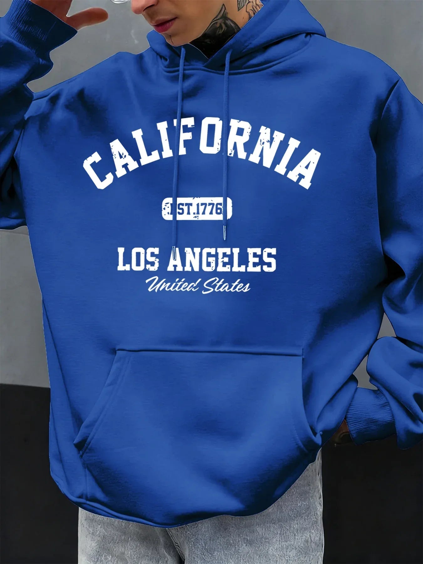 California Los Angeles Prints Male Hoody Hip Hop Multicolor Hoodies Fleece Fashion Pullovers Oversized Pocket Mens Clothes - cankarfashion