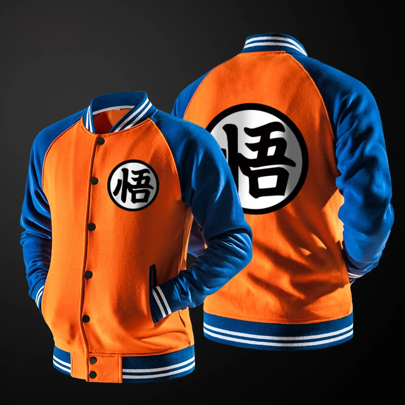 Anime Son Goku Baseball Jacket - Cosplay Fleece Hoodie
