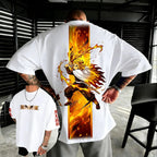 Oversized Unisex Cotton T-shirt - Demon Slayer Rengoku Kyoujurou