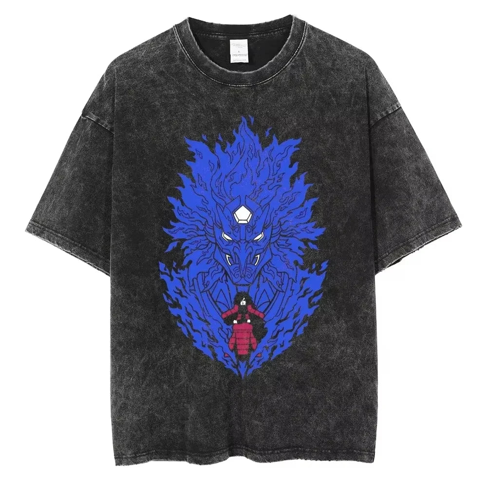 Hip Hop Vintage T-shirt for Men - Japanese Anime Style