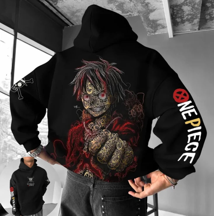 One Piece Anime Printed Oversized Hoodies