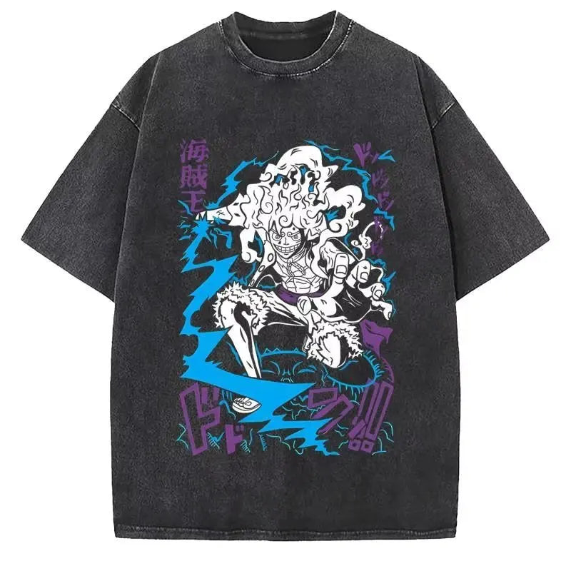 Anime One Piece Luffy Vintage Graphic T-Shirt