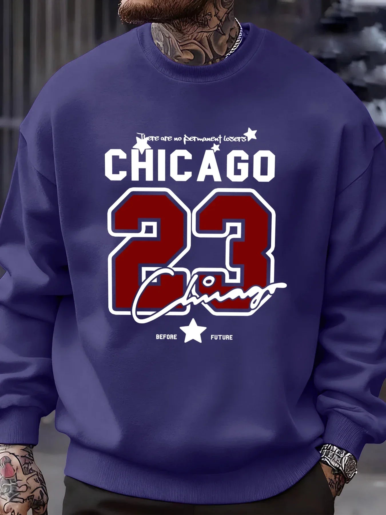Chicago Number 23 Jersey Prints Male Sweatshirt Trendy Hip Hop Streetwear Crewneck Autumn Clothes Fleece Casual Pullover - cankarfashion