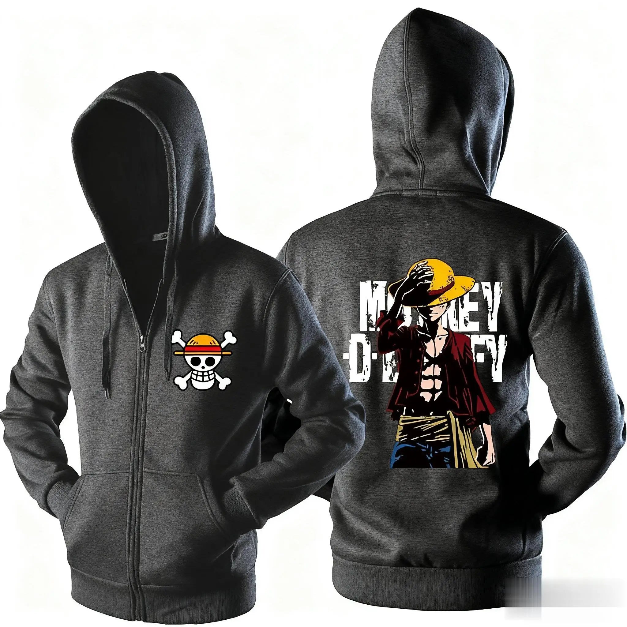 Oversized One Piece Luffy Zipper Hooded Jacket