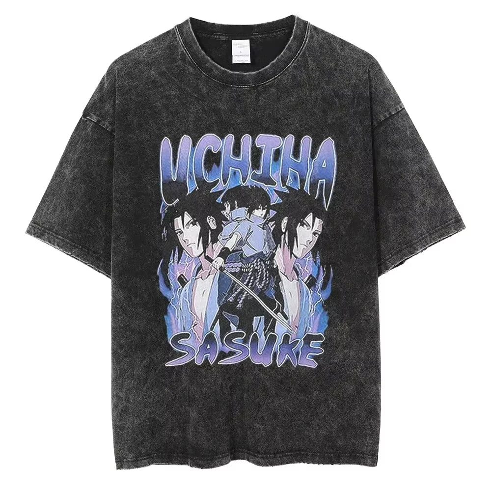 Hip Hop Vintage T-shirt for Men - Japanese Anime Style