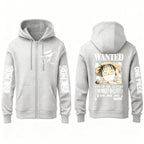 One Piece Luffy Wanted Print Hoodie for Men & Women