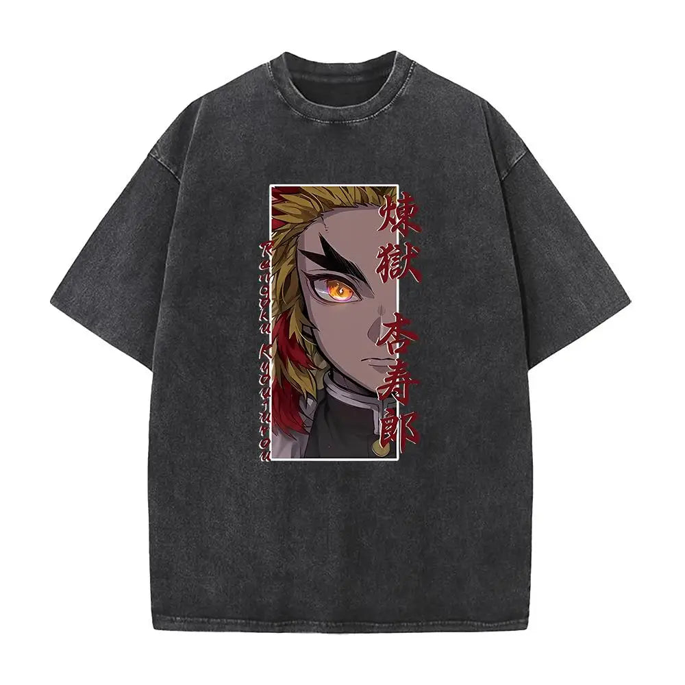 Harajuku Demon Slayer Rengoku Kyoujurou Vintage T-Shirt