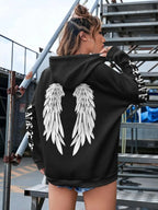 Beautiful Angel Wings Printed Hoodies Women Warm Comfortable Casual Hoodie Fashion Classic Hoody Loose Original Basic Clothes - cankarfashion