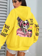 Expensive Talks Back Funny Printing Womens Hoodie Loose Multicolor Pullovers Fleece Autumn Sportswear Casual Pocket Hoody - cankarfashion