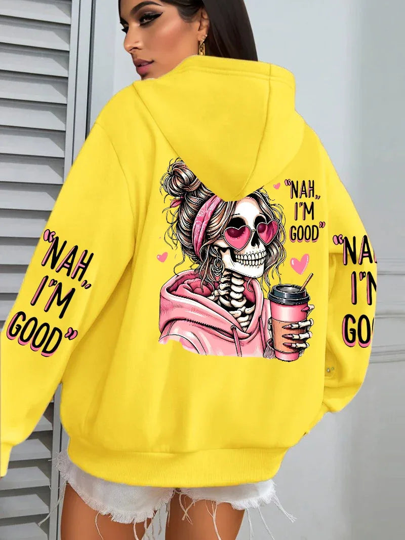 Expensive Talks Back Funny Printing Womens Hoodie Loose Multicolor Pullovers Fleece Autumn Sportswear Casual Pocket Hoody - cankarfashion