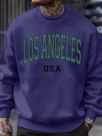 Los Angeles Usa Letter Pattern Men Sweatshirt Casual Oversize Sportswear All-Match Fleece Pullovers Crewneck Fashion Man Tops - cankarfashion