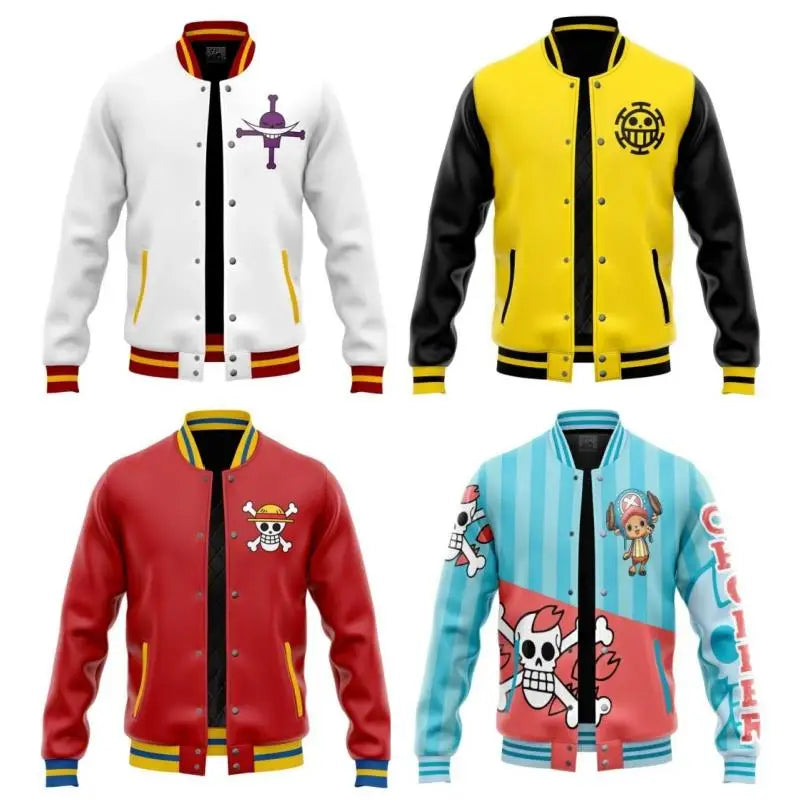 Anime One Piece Luffy Pattern Oversized Jacket