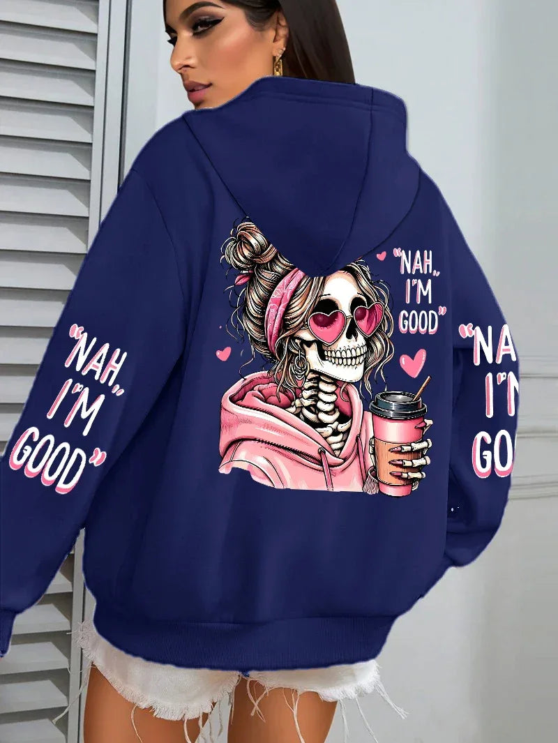 Expensive Talks Back Funny Printing Womens Hoodie Loose Multicolor Pullovers Fleece Autumn Sportswear Casual Pocket Hoody - cankarfashion