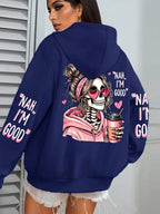 Expensive Talks Back Funny Printing Womens Hoodie Loose Multicolor Pullovers Fleece Autumn Sportswear Casual Pocket Hoody - cankarfashion