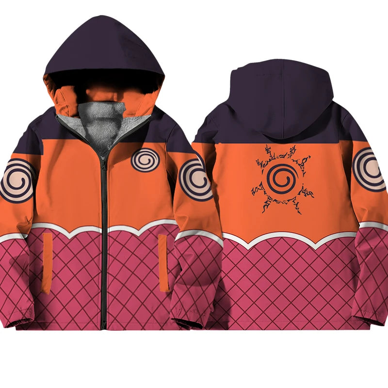 Naruto Akatsuki Fleece-Lined Zip-Up Hoodie