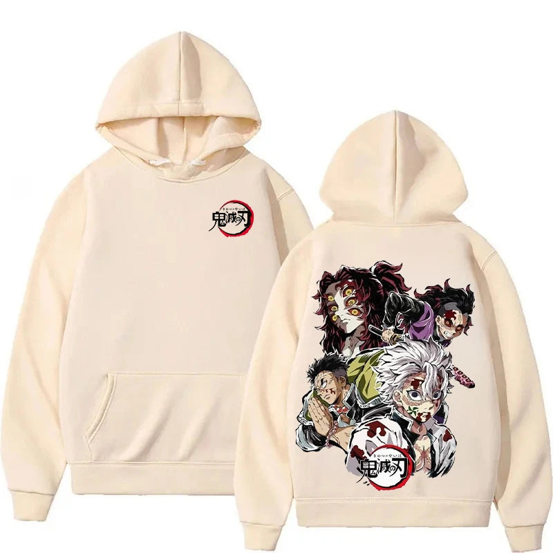 Demon Slayer Style Casual Hooded Sweatshirt