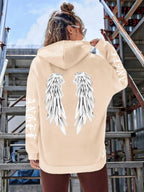 Beautiful Angel Wings Printed Hoodies Women Warm Comfortable Casual Hoodie Fashion Classic Hoody Loose Original Basic Clothes - cankarfashion