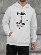 Paris France Eiffel Tower Print Mens Hoodie Street Hip Hop Clothes Fleece Casual Hoody Autumn Loose Fashion Men Sportswears - cankarfashion