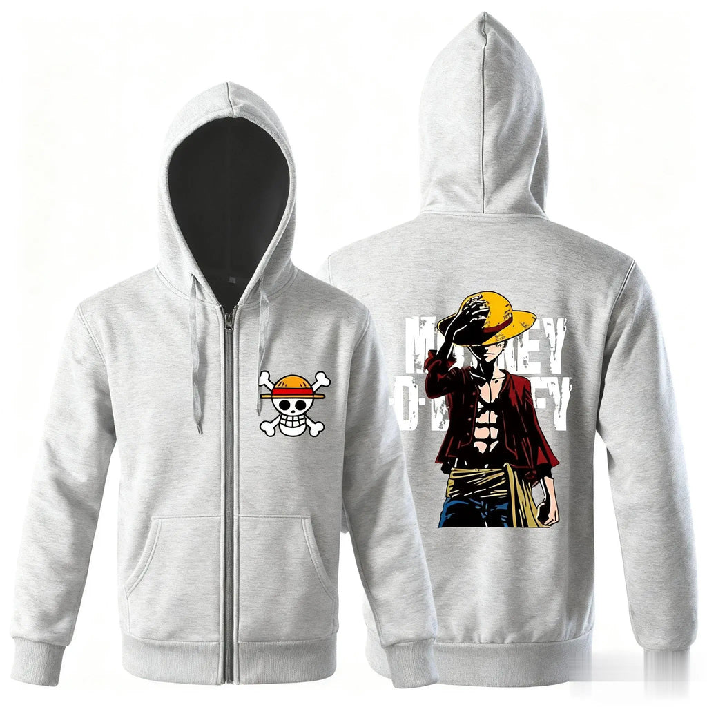 One Piece Luffy Zipper Hooded Jacket for Men & Women