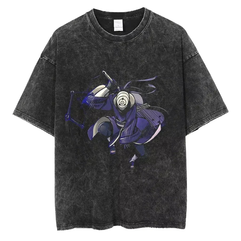 Hip Hop Vintage T-shirt for Men - Japanese Anime Style