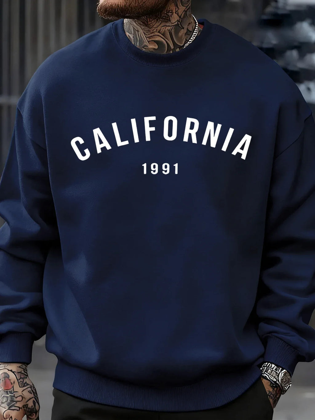 California Letter 1991 Design Man Sweatshirts Fashion Multicolor Pullover Fleece Casual Clothes Crewneck Sportswear Autumn Tops - cankarfashion