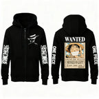 One Piece Luffy Wanted Print Hoodie for Men & Women