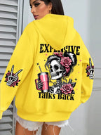 Expensive Talks Back Funny Printing Womens Hoodie Loose Multicolor Pullovers Fleece Autumn Sportswear Casual Pocket Hoody - cankarfashion