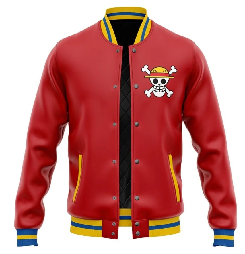 Anime One Piece Luffy Pattern Oversized Jacket