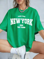 When 1968 The New York Is Young Cotton Woman Tshirts Oversize Daily Tshirts Creativity Streettshirt Individual Casual Clothes - cankarfashion