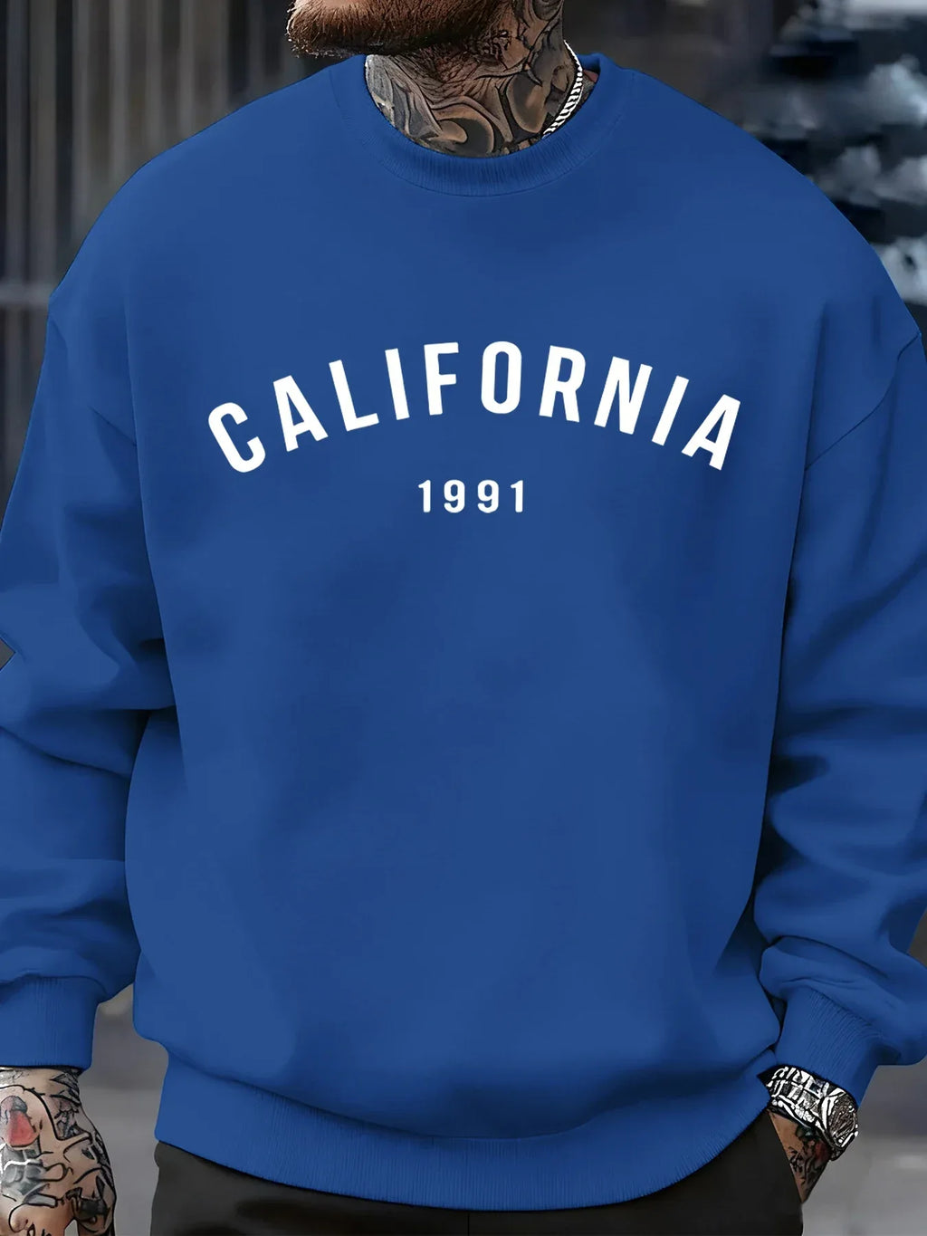 California Letter 1991 Design Man Sweatshirts Fashion Multicolor Pullover Fleece Casual Clothes Crewneck Sportswear Autumn Tops - cankarfashion