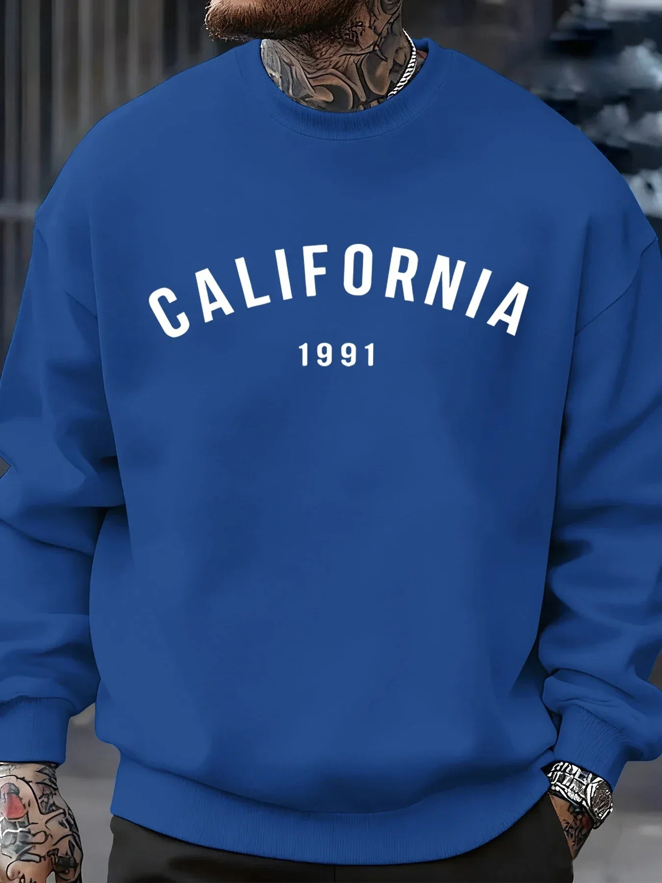 California Letter 1991 Design Man Sweatshirts Fashion Multicolor Pullover Fleece Casual Clothes Crewneck Sportswear Autumn Tops - cankarfashion