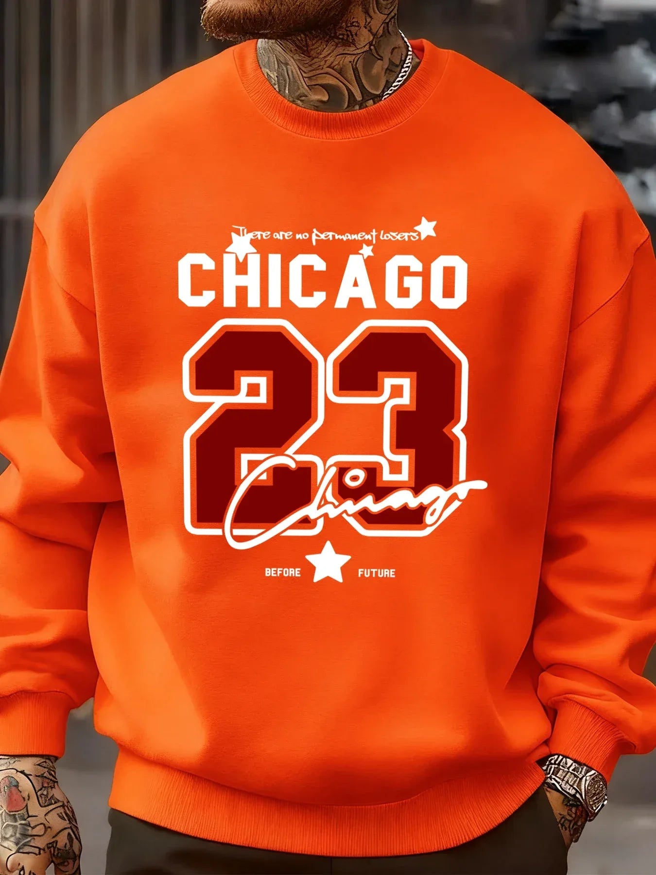 Chicago Number 23 Jersey Prints Male Sweatshirt Trendy Hip Hop Streetwear Crewneck Autumn Clothes Fleece Casual Pullover - cankarfashion