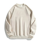 TFETTERS Brand Purple Sweatshirt Mans Suede O Neck Autumn Winter Baggy Men Sweatshirts Casual Long Sleeve 2025 New Male Tops - cankarfashion