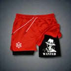 Unisex Luffy Anime 2-in-1 Sportswear Shorts