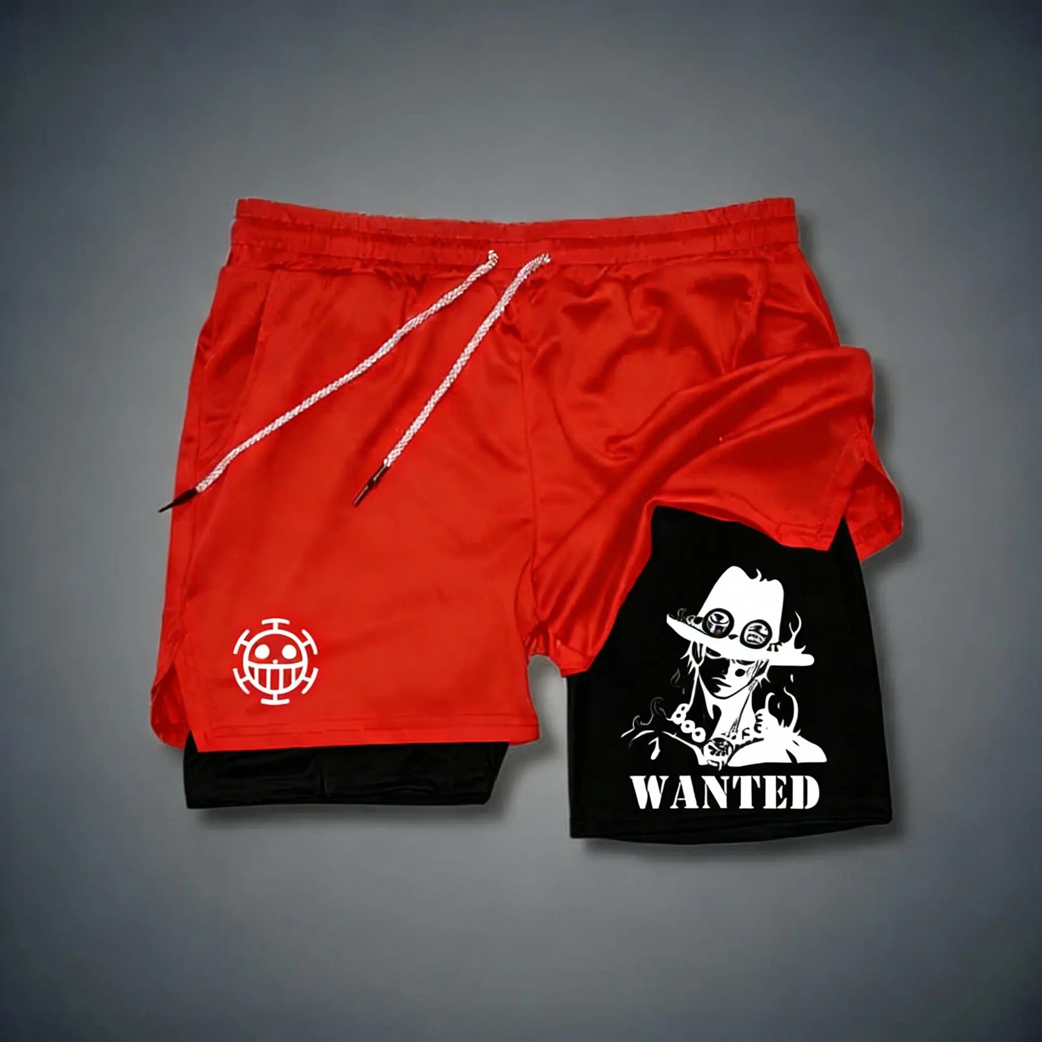 Unisex Luffy Anime 2-in-1 Sportswear Shorts