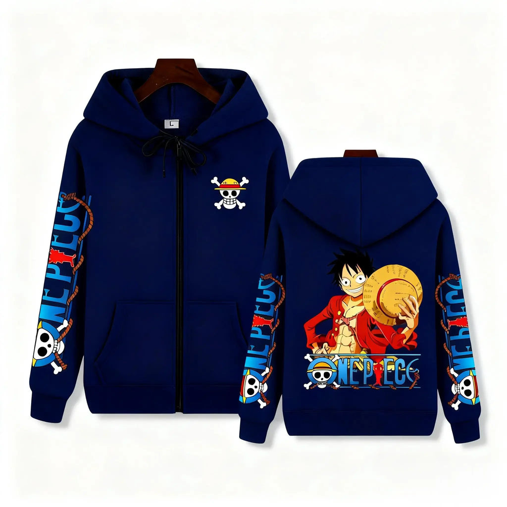 One Piece Luffy Zip Up Hoodie for Men & Women